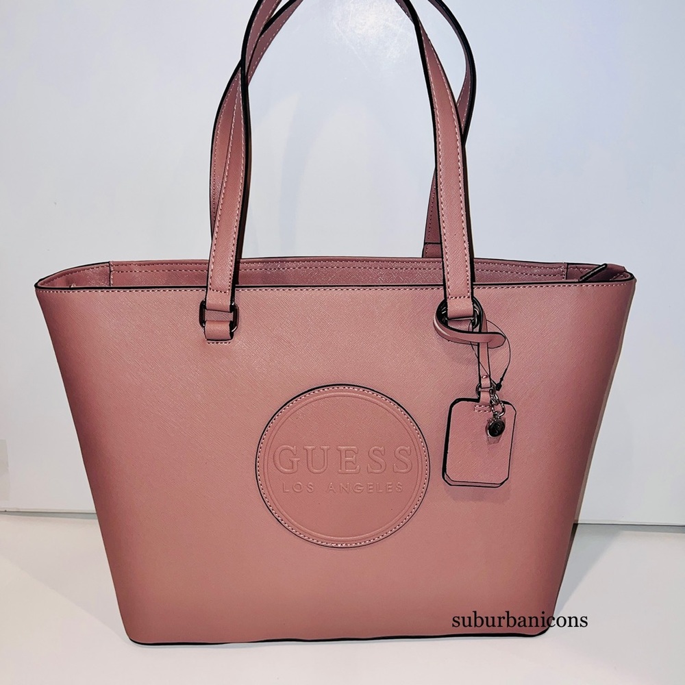 New Pink GUESS Purse Hand Bag Tote NWT Satchel Dusty Mauve Jaxon Travel
